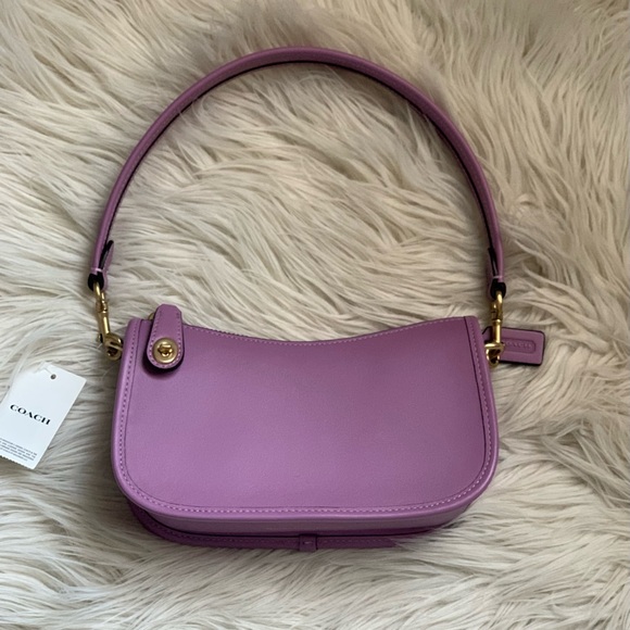 Coach Swinger 20 Shoulder Bag Glove Tanned Leather Violet Orchid - Picture 6 of 15